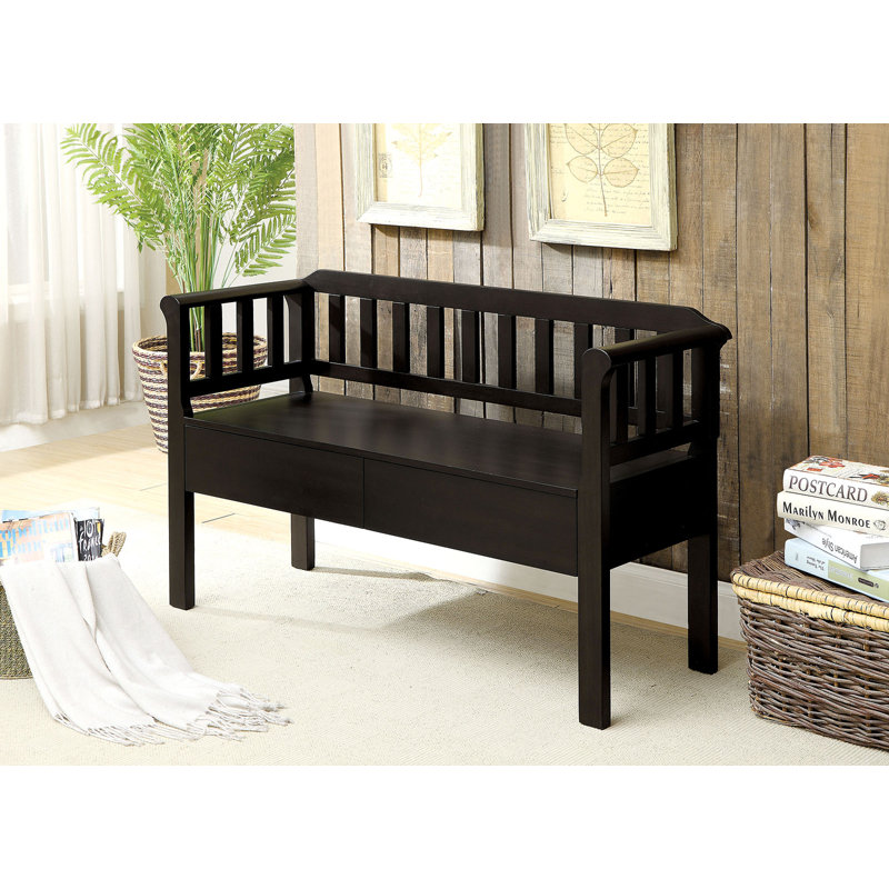 Millwood Pines Devyn Slatted Wooden Storage Bench Wayfair